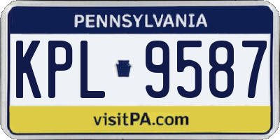PA license plate KPL9587