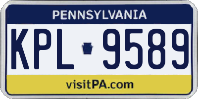PA license plate KPL9589