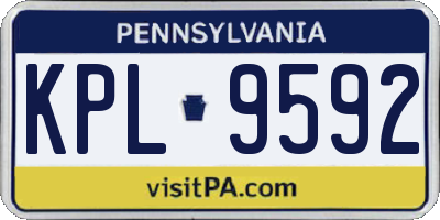 PA license plate KPL9592