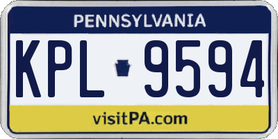 PA license plate KPL9594