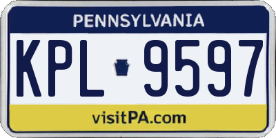 PA license plate KPL9597