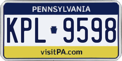 PA license plate KPL9598