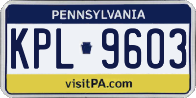 PA license plate KPL9603