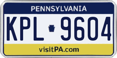 PA license plate KPL9604