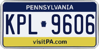 PA license plate KPL9606