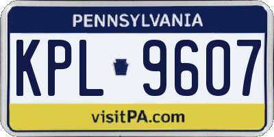 PA license plate KPL9607