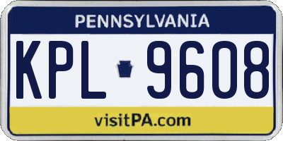PA license plate KPL9608