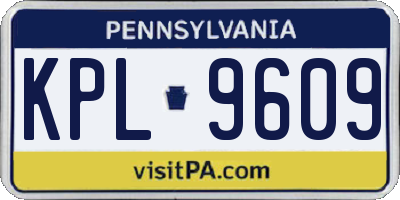 PA license plate KPL9609