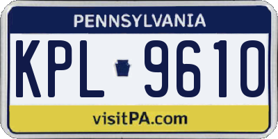 PA license plate KPL9610