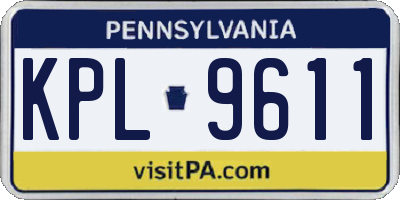 PA license plate KPL9611