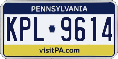 PA license plate KPL9614