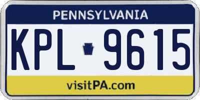 PA license plate KPL9615