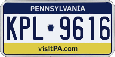 PA license plate KPL9616