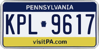 PA license plate KPL9617