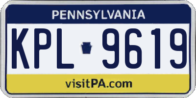 PA license plate KPL9619