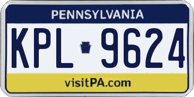 PA license plate KPL9624