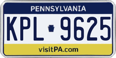 PA license plate KPL9625