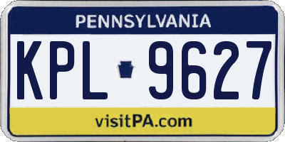 PA license plate KPL9627