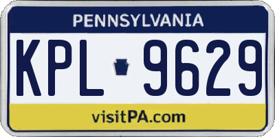 PA license plate KPL9629