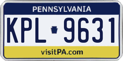 PA license plate KPL9631