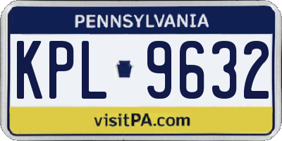 PA license plate KPL9632