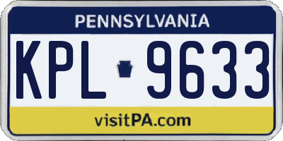 PA license plate KPL9633