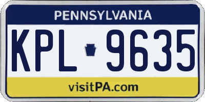 PA license plate KPL9635