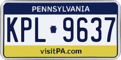 PA license plate KPL9637