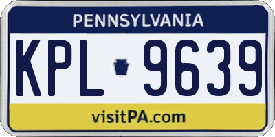 PA license plate KPL9639