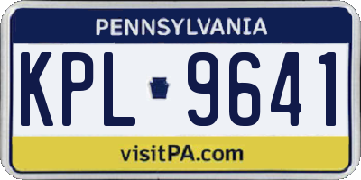 PA license plate KPL9641