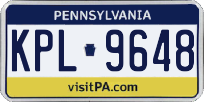 PA license plate KPL9648