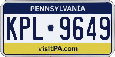 PA license plate KPL9649