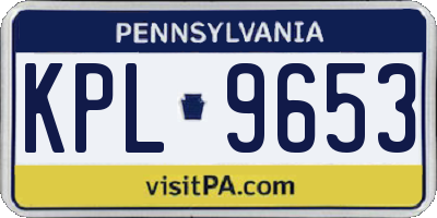 PA license plate KPL9653