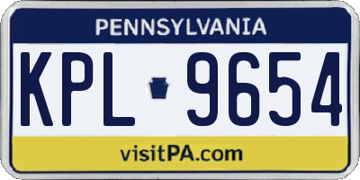 PA license plate KPL9654