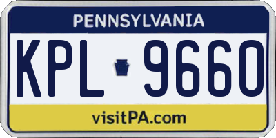PA license plate KPL9660