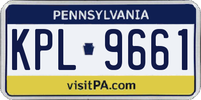 PA license plate KPL9661