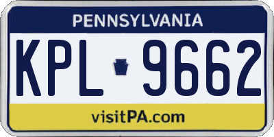PA license plate KPL9662