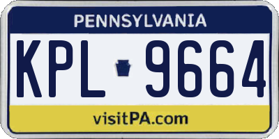 PA license plate KPL9664