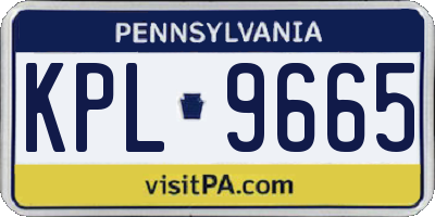 PA license plate KPL9665