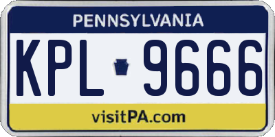 PA license plate KPL9666