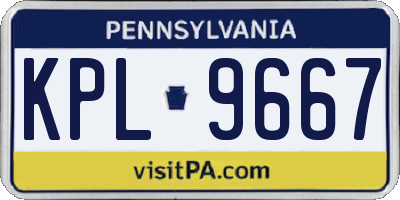 PA license plate KPL9667