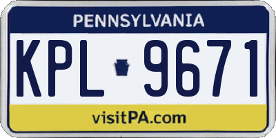 PA license plate KPL9671