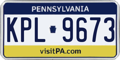 PA license plate KPL9673