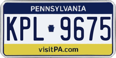 PA license plate KPL9675