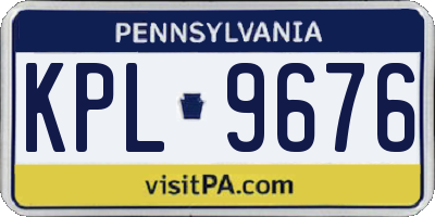 PA license plate KPL9676