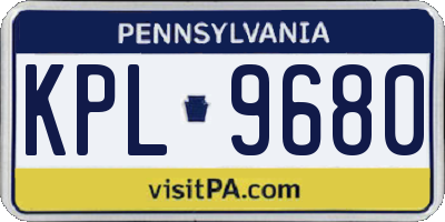 PA license plate KPL9680