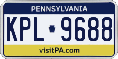 PA license plate KPL9688