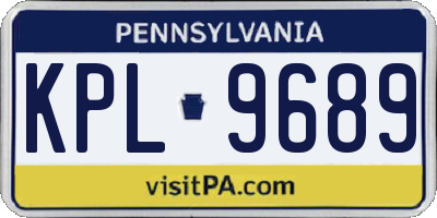 PA license plate KPL9689