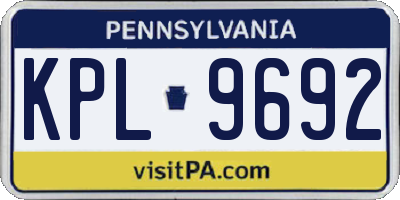 PA license plate KPL9692