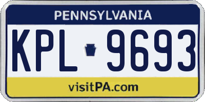 PA license plate KPL9693